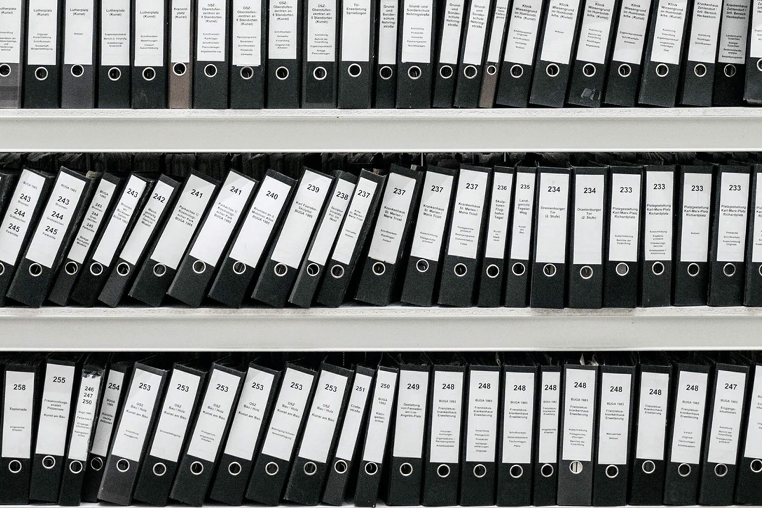 RIng Binder Files on Shelves Ring Binder Files on Shelves